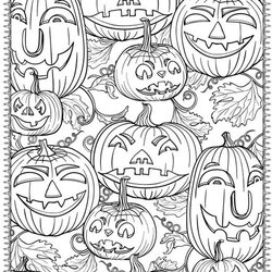 Exceptional Printable Halloween Coloring Pages For Adults Pumpkin Adult Color Print Book Choose Board Fall