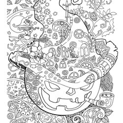 Perfect Halloween Adult Coloring Book Pages Digital Printable Kids Colouring Books Sheets Stress Animal Fall