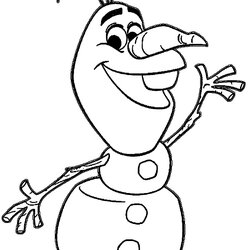 Splendid Disney Olaf Coloring Pages At Free Download Frozen Drawing Color Waving Print Cartoon Sheets Snowman