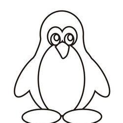 Swell Easy Coloring Pages For Kids At Free Printable Penguin Drawing Simple Color Boys Colouring Sheets Head