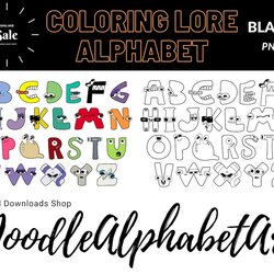 Alphabet Lore Coloring Page Outline File Complete