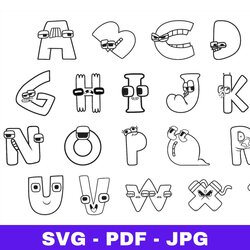 Alphabet Lore Coloring Page Outline Vector Inspire