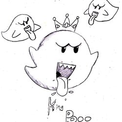 Super King Boo Drawing At Free Download Mario Coloring Pages Valuable Beanie Printable