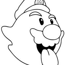 King Boo Coloring Pages Best Mario Printable Bomb Super Bros Template Drawing Characters Cartoon Sketch
