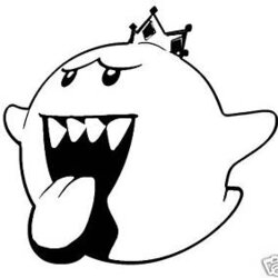 Terrific King Boo Coloring Pages Best Mario Drawing Wii Decal Drawings Sticker Window Game Car Sheets