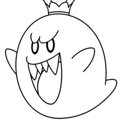 Out Of This World Pictures King Boo Coloring Pages Free Printable From Super Mario