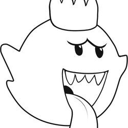 Wizard King Boo Coloring Pages Free Download On Mario Draw Color Beanie Ghost Drawing Step Ty Babies