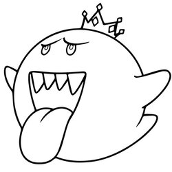 King Boo Pages Coloring Mario Super Bros Luigi Drawing Printable Color Kart Brothers Game Template Draw