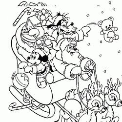 Get This Simple Disney Christmas Coloring Pages To Print For Preschoolers Mickey Printable Ride Sleigh Kids