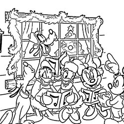Disney Christmas Coloring Pages Cartoon Xmas Walt Free