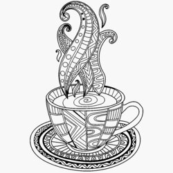 Admirable Coffee Mug Coloring Page At Free Printable Cup Pages Tea Cups Adult Drawing Adults Book Color