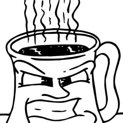 Wizard Coffee Cup Coloring Pages At Free Printable Mug Color Print Angry