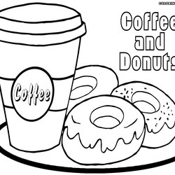 Legit Coffee Coloring Pages Printable At Free Color Donuts Logo Print