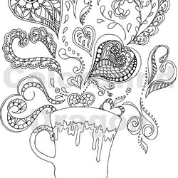 Superb Coffee Cup Coloring Pages At Free Printable Winter Gratitude Adults Colouring Pepper Dr Adult Shop