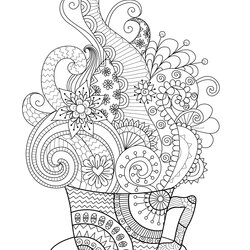 Marvelous Coffee Mug Coloring Page At Free Printable Pages