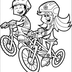 Bike Riding Coloring Page Home Kids Pages Bikes Drawing Bicycle Ride Cartoon Color Printable Colouring
