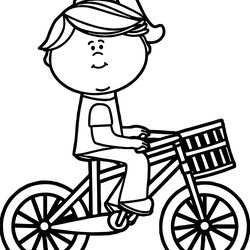 Legit Bike Riding Coloring Pages At Free Printable Bicycle Girl Kids Cycling Drawing Template Basket Girls