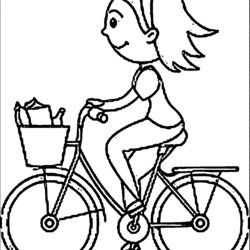 Bike Riding Coloring Page Home Bicycle Basket Popular