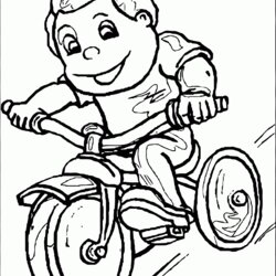 Worthy Bike Riding Coloring Page Home Bicycle Boy Bikes Kids Popular