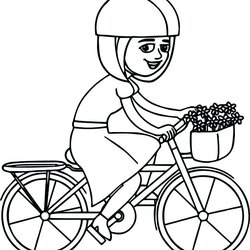 Bike Coloring Pages At Free Printable Bicycle Helmet Kids Riding Skate Roller Drawing Girl Rider Color