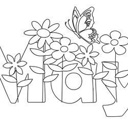 Marvelous May Coloring Pages Best For Kids Spring Print Printable Sheets Color Flowers Months Flower