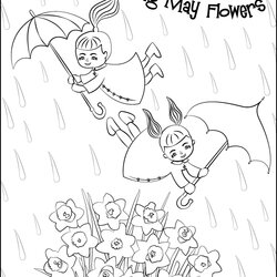 Splendid May Coloring Pages To Download And Print For Free April Kids Color Flowers Showers Bring Summer