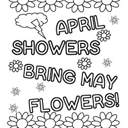 Spiffing May Coloring Pages To Print At Free Download April Showers Printable Flowers Bring Kids Sheet Easter