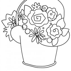 Superior May Coloring Pages To Download And Print For Free Basket Flower Bouquet Flowers Printable Color