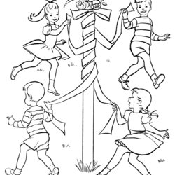 The Highest Standard Free Printable May Coloring Pages Day Included Spring Kids Sheets Maypole Dance Activity
