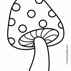 Psychedelic Mushrooms Coloring Page Free Printable Pages Mushroom Drawing Kids Colouring Adult Nature Nice