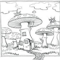 The Highest Quality Mushrooms Coloring Pages Home Colour Fairies Book Crayons Draw