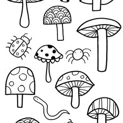 Superior Mushrooms Coloring Pages