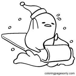 Outstanding Cute Coloring Pages Sledding