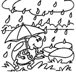 Exceptional Rain Coloring Pages Printable