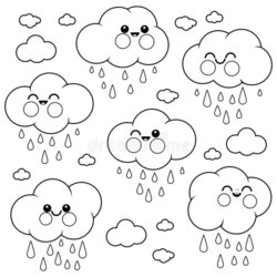Preeminent Rain Coloring Pages Printable Happy Page