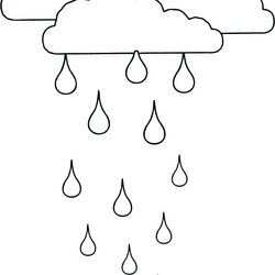 Superb Rain Coloring Pages Printable At Free Cloud Clouds Drawing Rainy Stratus Drops Boots Colouring Color