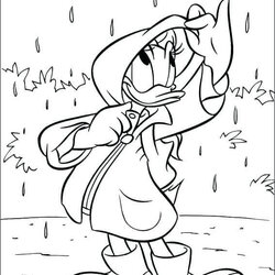 Cool Free Printable Rainy Day Coloring Pages Duck Print Rain Toddlers Size Picture