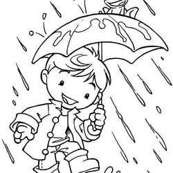 Free Printable Rainy Day Coloring Pages Rain Weather Cute Print Frog