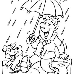 Admirable Coloring Page Rain Rainy Day Free Printable Pages
