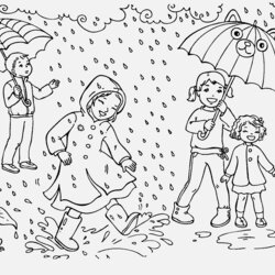 Out Of This World Rain Coloring Pages Best For Kids Fun Printable Rainy Girl Description Under