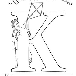 Splendid Get This Letter Coloring Pages Kite Alphabet Letters Worksheets Preschoolers Printable Print Color