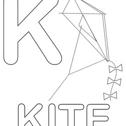 Terrific The Letter Is For Kite Coloring Page