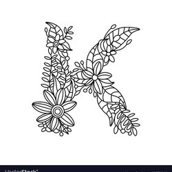 Very Good The Letter Coloring Pages Book For Adults Vector