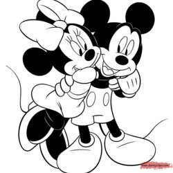 Exceptional Mickey Mouse And Friends Drawing At Free Download Minnie Coloring Pages Daisy Printable Kissing
