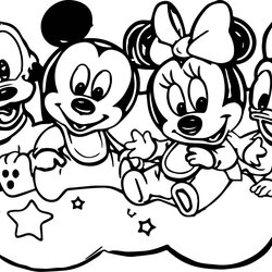 Admirable Coloring Pages Of Baby Mickey Mouse And Friends Family Disney Clubhouse Printable Color Sheet