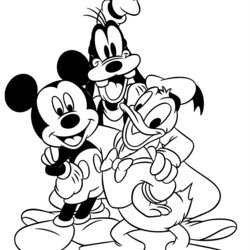 Preeminent Pluto And Mickey Mouse Coloring Pages Home Friends Goofy Donald Micky Minnie Disney Baby Book