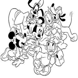 Mickey And Friends Coloring Pages Home Pluto Goofy Mouse
