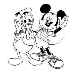Superb Mickey And His Friends To Color For Children Coloring Pages Kids Disney Simple Print