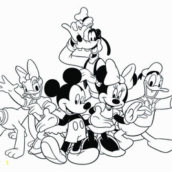 Cool Mickey Mouse And Friends Coloring Pages Disney Walt Print Family Minnie Adult Book Kids Sheets Adults
