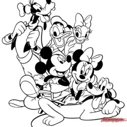 Mickey Mouse Friends Printable Coloring Pages Disney Book Pluto